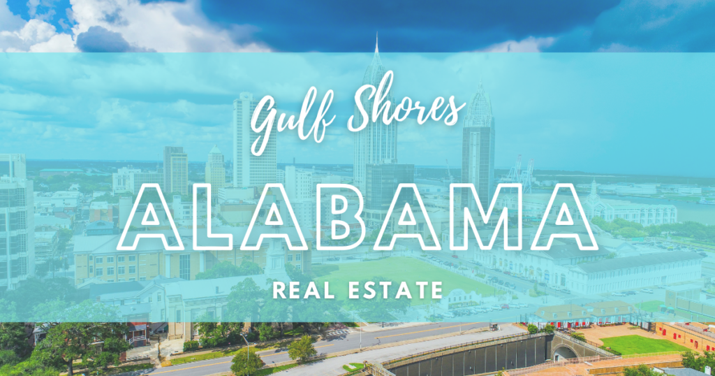 Sunny cityscape of downtown Mobile, Alabama with ocean in background, illustrating blog post “Gulf Shores Alabama Real Estate: The Gem of the Southern Property Market”
